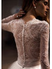 Ivory Lace Tulle Pearl Beaded Glitter Wedding Dress